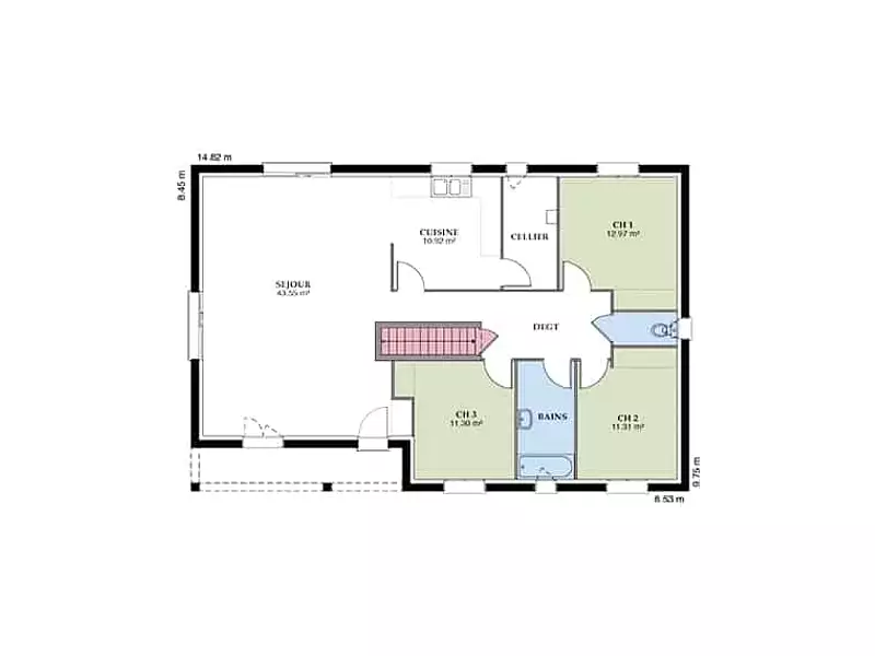 Maison neuve, 88 m² - Mesnières-en-Bray (76270)