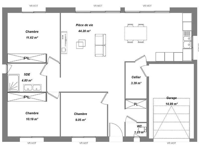 Maison neuve, 80 m² - Beaumont-Louestault (37360)
