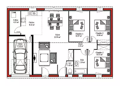 Maison neuve, 90 m²