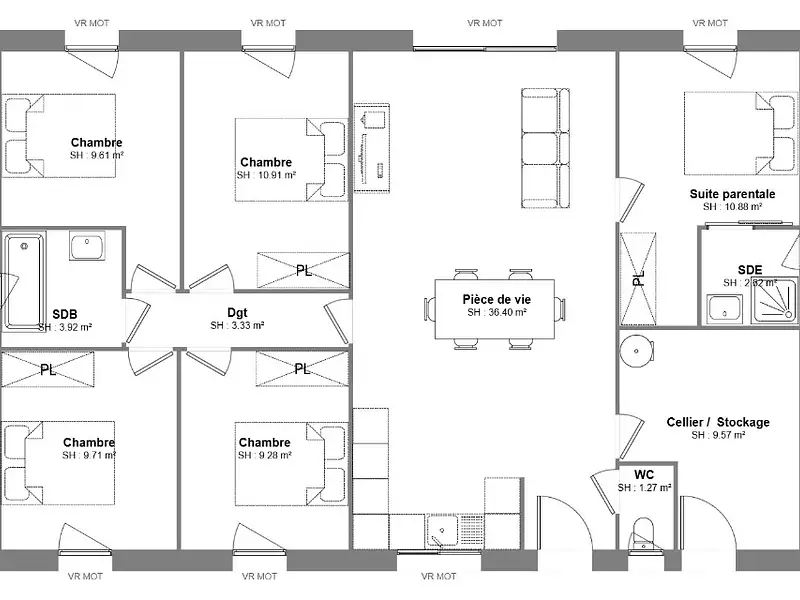 Maison neuve, 107 m² - Beaumont-Louestault (37360)