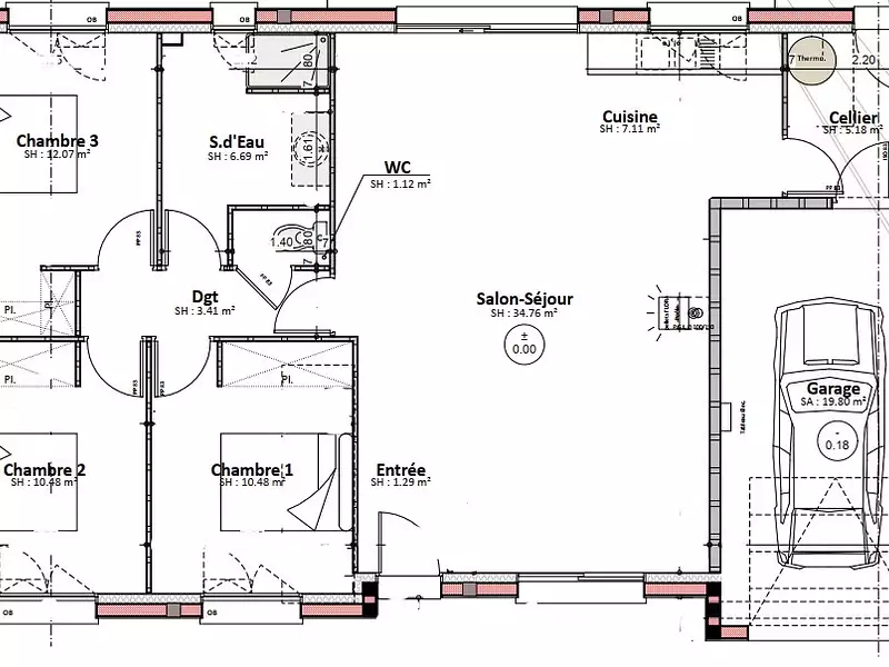 Maison neuve, 92 m² - Etival-lès-le-Mans (72700)