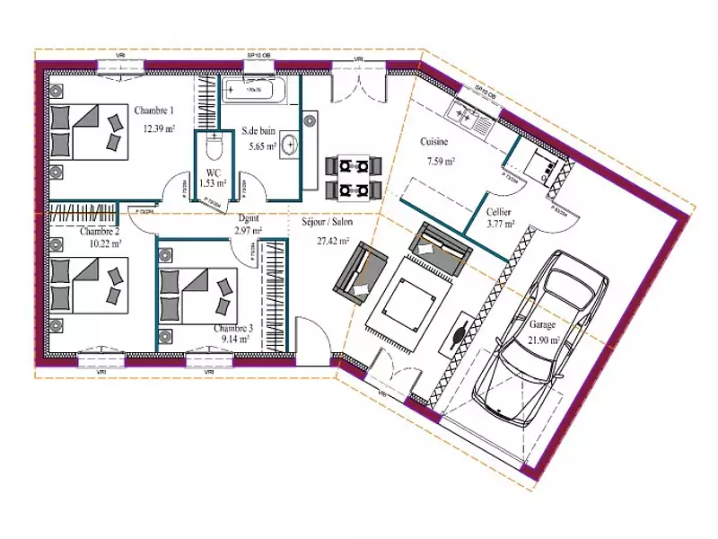 Maison neuve, 80 m² - Trélissac (24750)