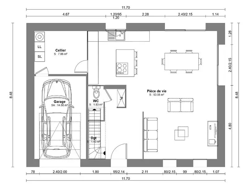 Maison neuve, 100 m² - Maing (59233)