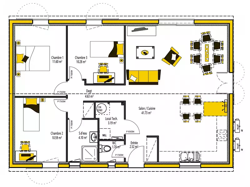 Maison neuve, 90 m² - Pinsac (46200)