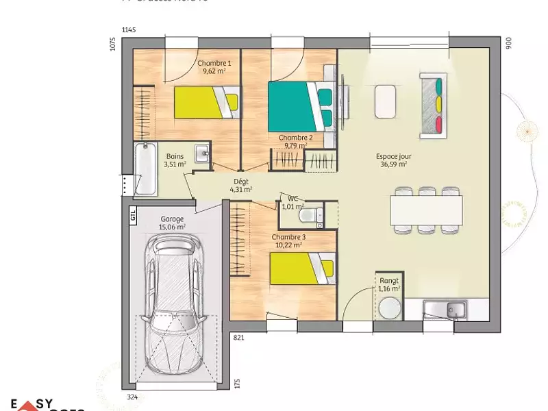 Maison neuve, 76 m² - Pruillé-le-Chétif (72700)