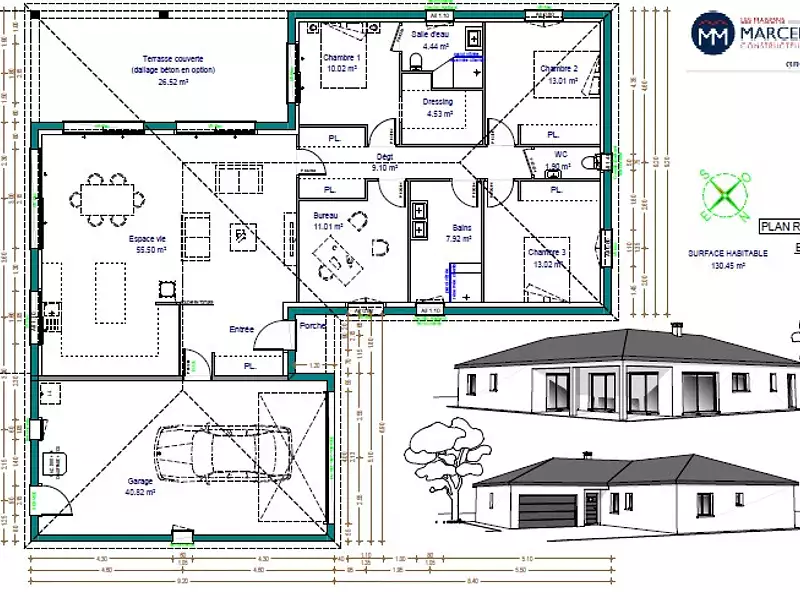 Maison neuve, 130 m² - La Geneytouse (87400)