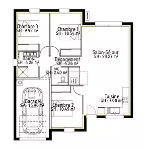 Maison neuve, 77 m²