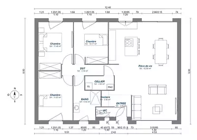 Maison neuve, 93 m²