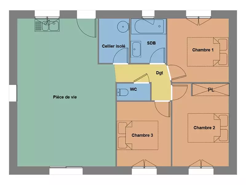 Maison neuve, 70 m² - Clohars-Carnoët (29360)