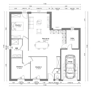 Maison neuve, 90 m²