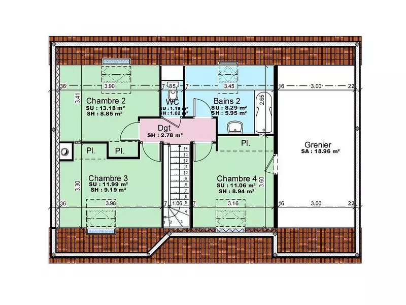 Maison neuve, 63 m² - Changé (72560)