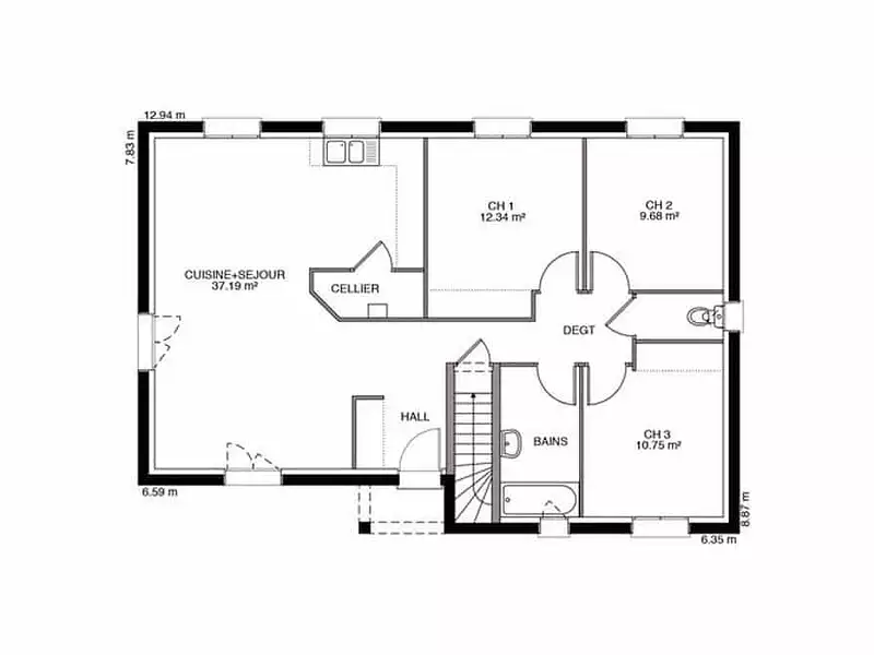 Maison neuve, 90 m² - Saint-Hilaire-de-Riez (85270)