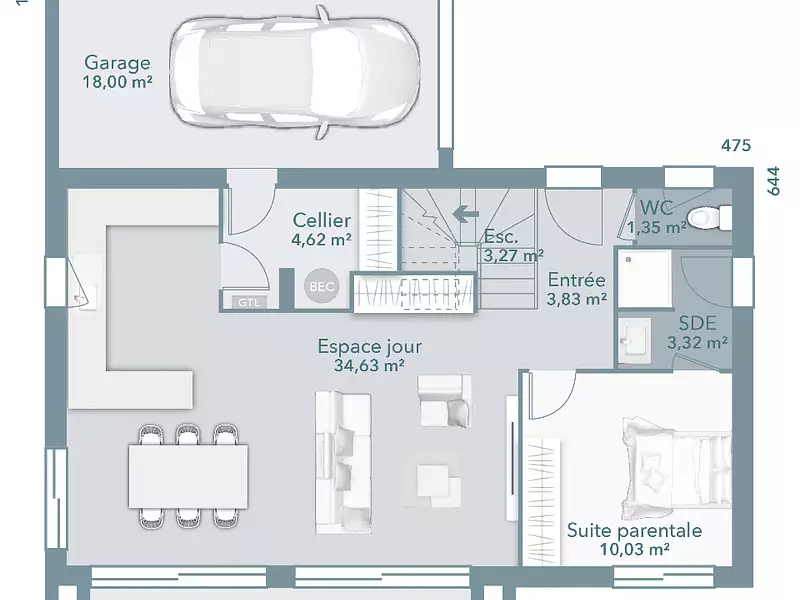Maison neuve, 95 m² - Pointis-Inard (31800)