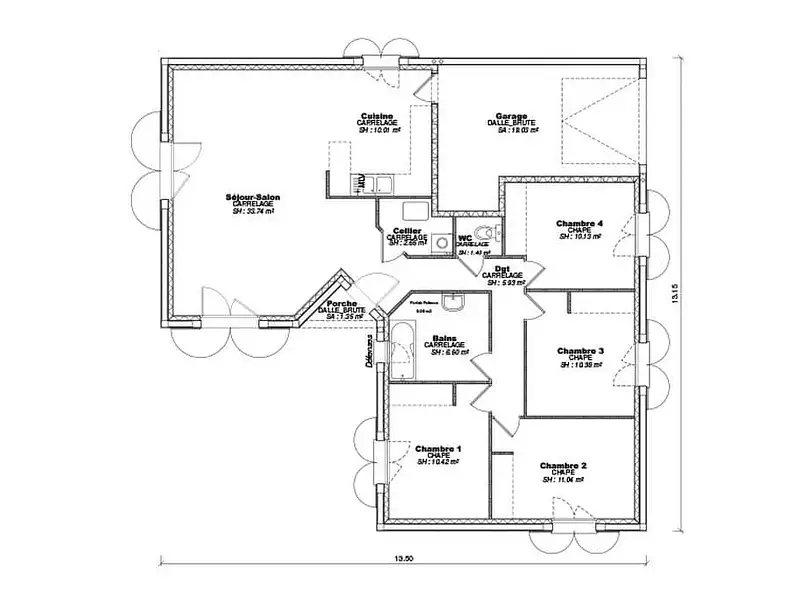 Maison neuve, 102 m² - Meillard (03500)
