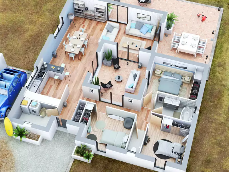 Maison neuve, 97 m² - Le Taillan-Médoc (33320)
