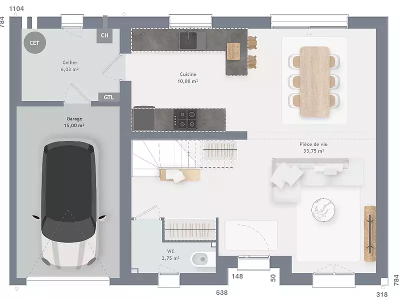Maison neuve, 90 m² - La Grande-Paroisse (77130)