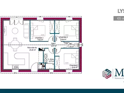 Maison neuve, 65 m²