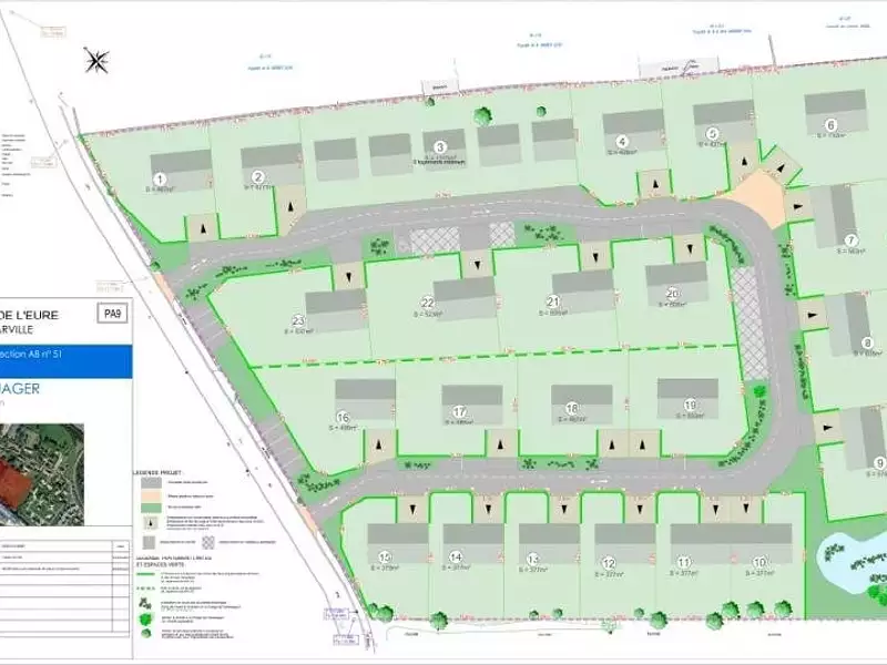 Terrain à bâtir, 427 m² - Incarville (27400)