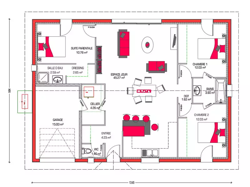 Maison neuve, 100 m² - Arbonne (64210)