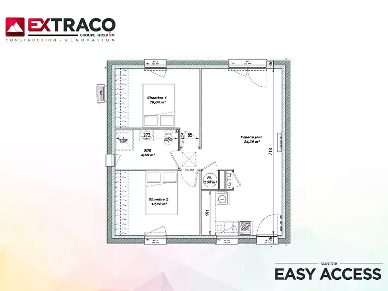 Maison neuve, 50 m² - La Chapelle-Hareng (27230)