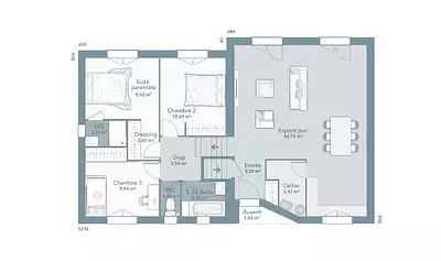 Maison neuve, 90 m²