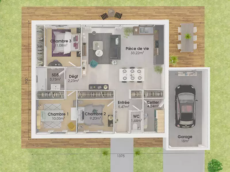 Maison neuve, 81 m² - Oisseau (53300)