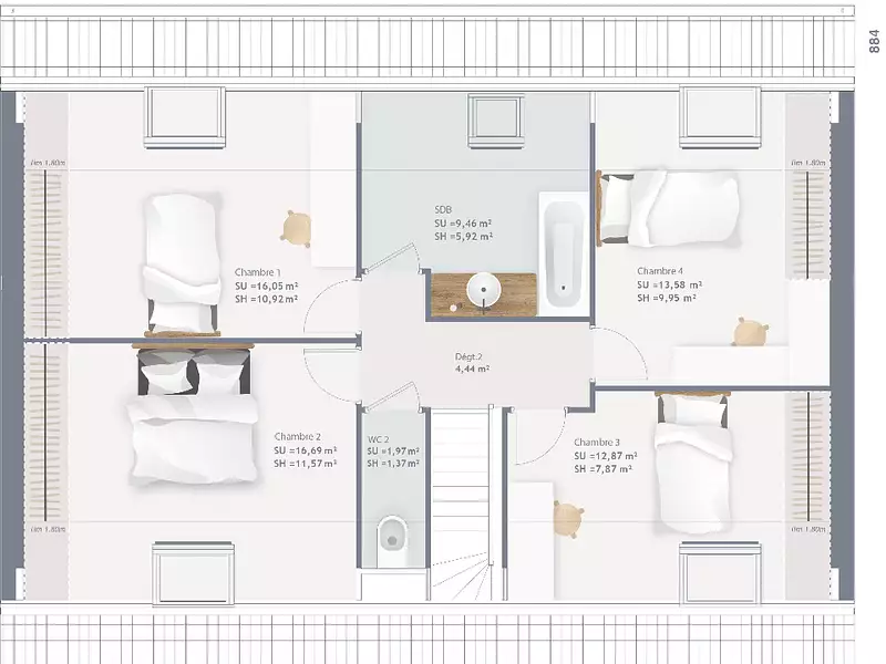 Maison neuve, 110 m² - Montcourt-Fromonville (77140)