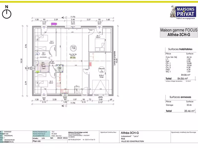 Maison neuve, 85 m² - Anais (17540)