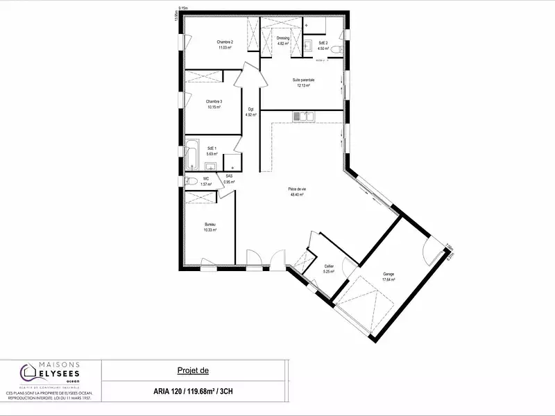Maison neuve, 120 m² - Breuillet (17920)