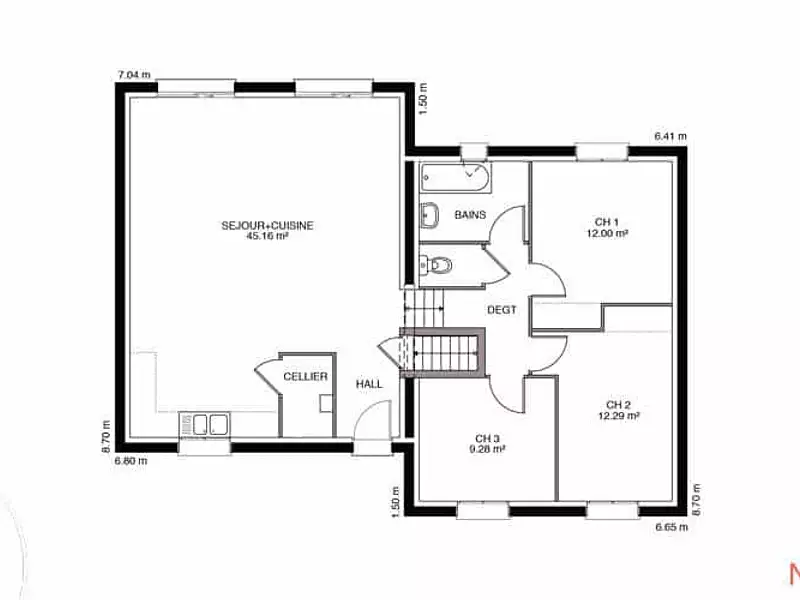 Maison neuve, 93 m² - Tulle (19000)