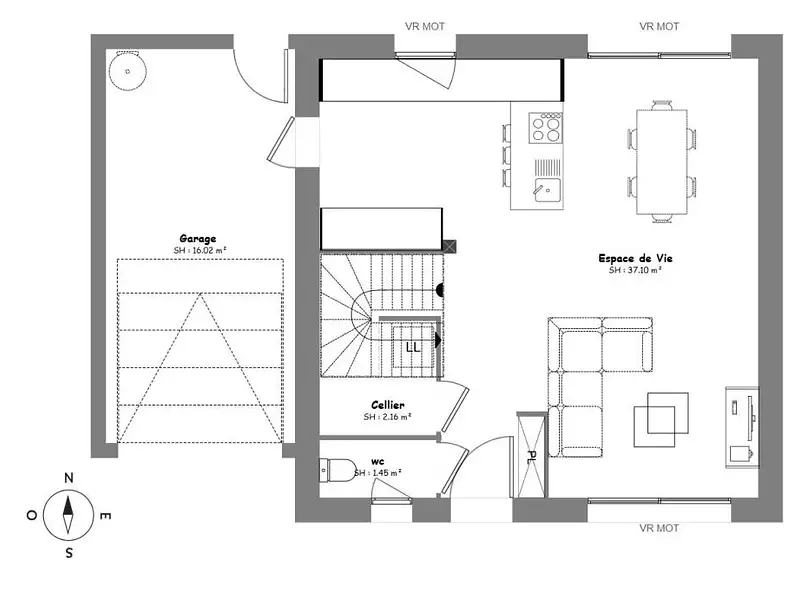 Maison neuve, 85 m² - Carpiquet (14650)