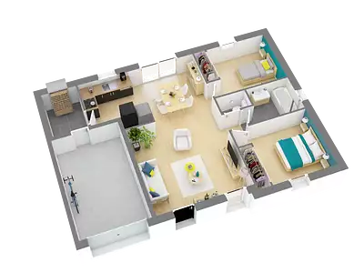 Maison neuve, 63 m² - Saint-Germain-sur-Ille (35250)