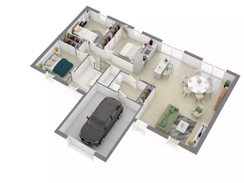 Maison neuve, 102 m² - Saint-Rémy-en-Rollat (03110)