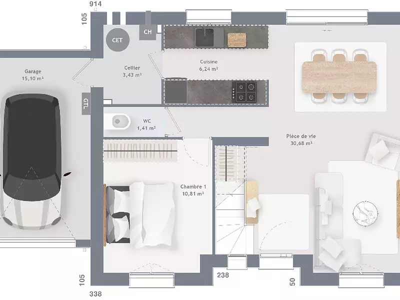 Maison neuve, 100 m² - Héricy (77850)