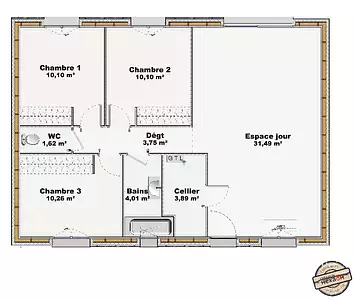 Maison neuve, 75 m²