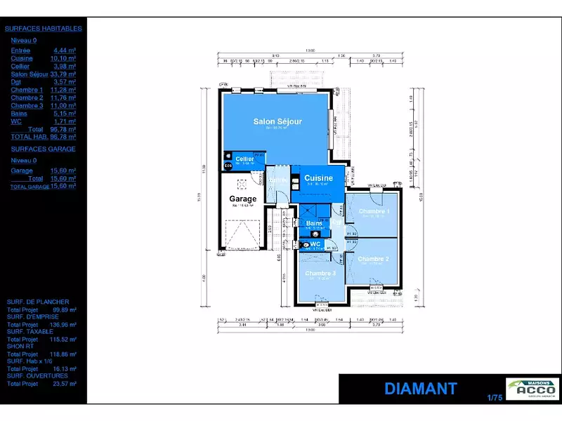 Maison neuve, 97 m² - Ballon (17290)