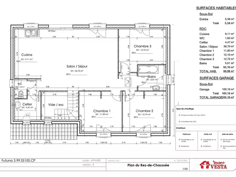 Maison neuve, 99 m² - Tromborn (57320)