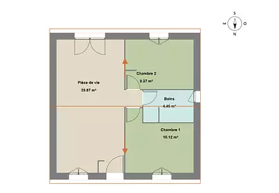 Maison neuve, 50 m²