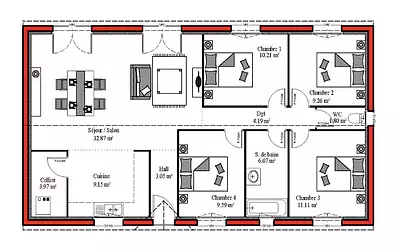 Maison neuve, 100 m²