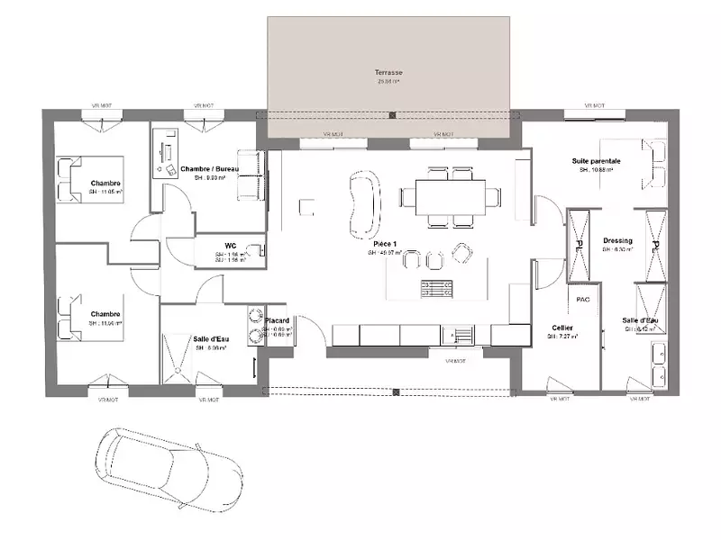 Maison neuve, 140 m² - Niherne (36250)