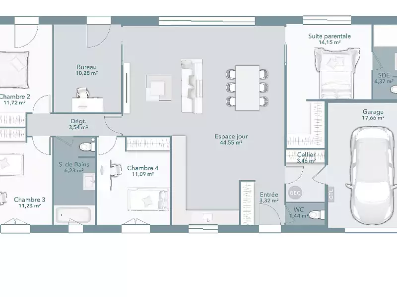 Maison neuve, 125 m² - Poulan-Pouzols (81120)