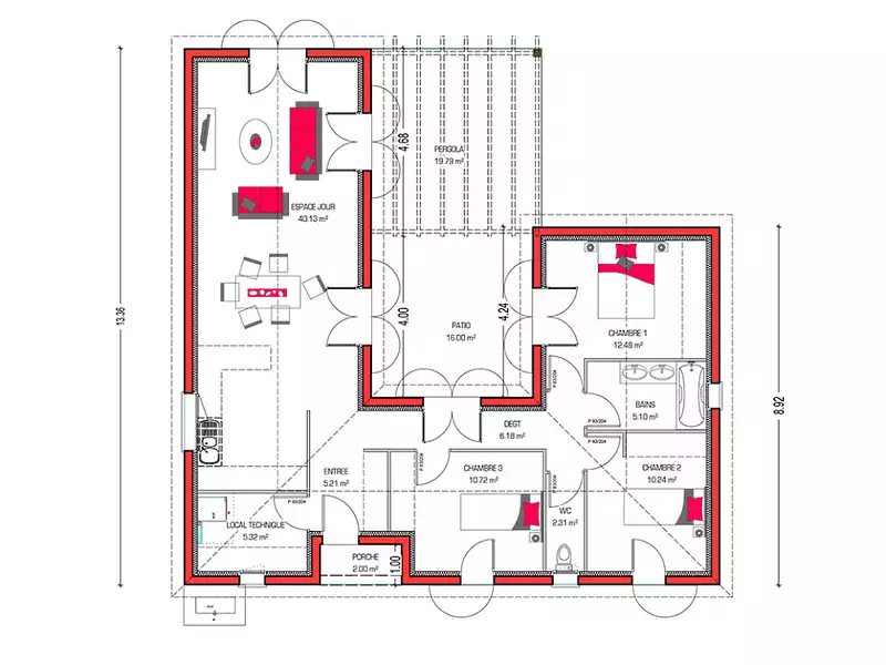 Maison neuve, 97 m² - Le Taillan-Médoc (33320)