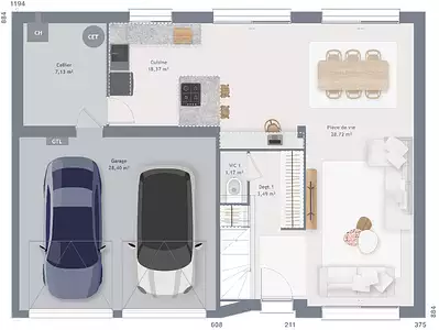 Maison neuve, 110 m²