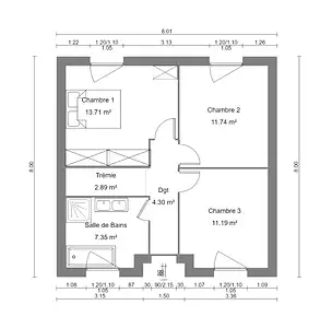 Maison neuve, 100 m²