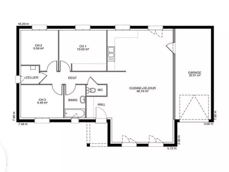 Maison neuve, 108 m² - Béruges (86190)