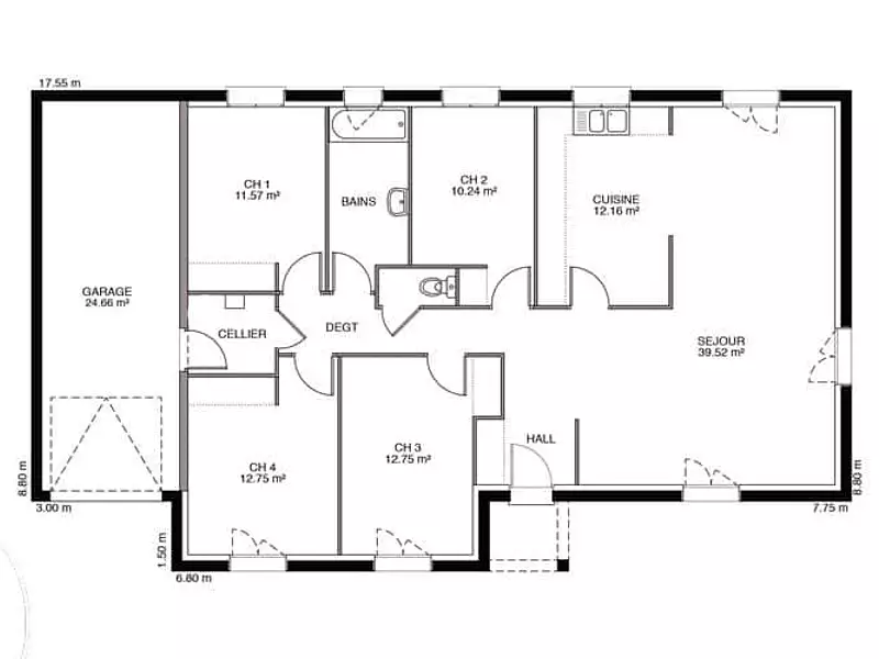 Maison neuve, 88 m² - Nouaillé-Maupertuis (86340)
