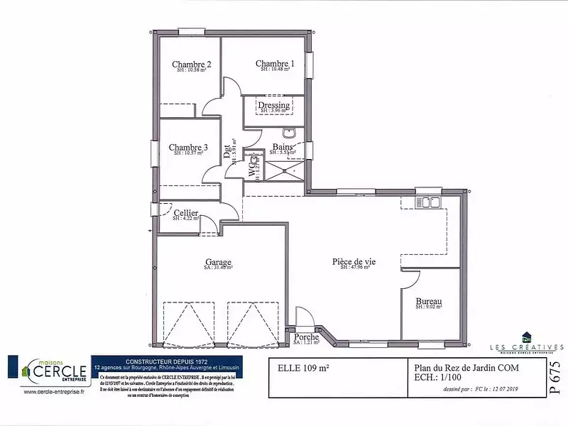 Maison neuve, 122 m² - Marcigny (71110)