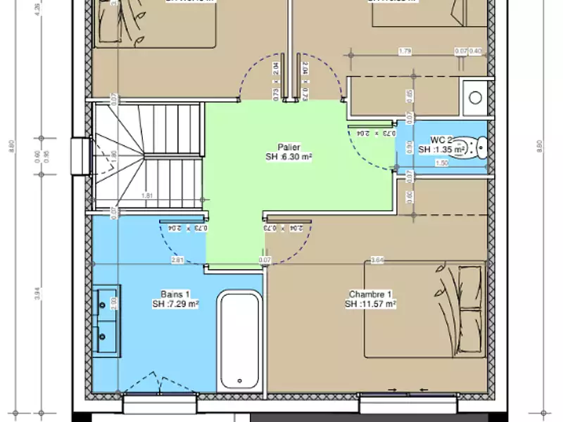 Maison neuve, 91,18 m² - Amiens (80000)