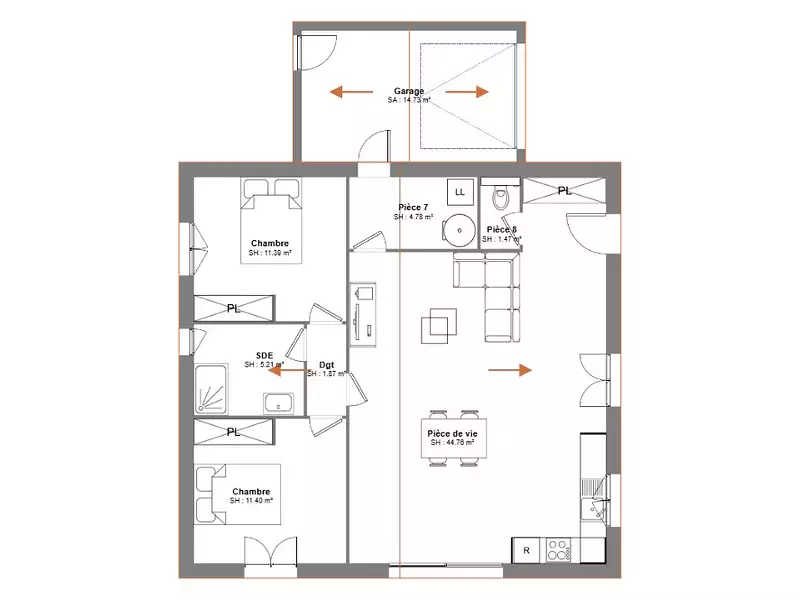 Maison neuve, 80 m² - Pouzolles (34480)
