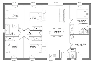 Maison neuve, 107 m²